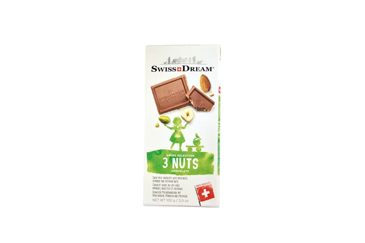 Lindt Swiss Premium Chocolat au lait aux amandes et pistaches 300g